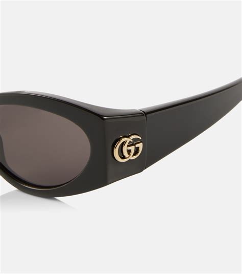 gucci oval web gg sunglasses|gucci ladies oval sunglasses black.